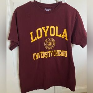 Loyola University Chicago Champion T-Shirt Maroon Size Medium College Tee